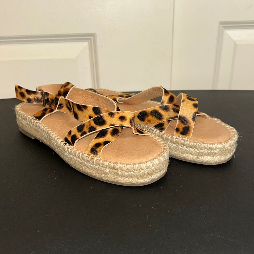 NEW Madewell Animal Print Malia Calf Hair Espadrilles Style AM198 Sz 9.5